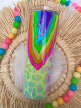 Load image into Gallery viewer, Rainbow Leopard Geode Glitter Tumbler