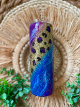 Load image into Gallery viewer, Purple and Blue Leopard Swirl Glitter Tumbler