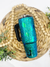 Load image into Gallery viewer, Teal Leopard Glitter Tumbler