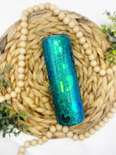 Load image into Gallery viewer, Teal Leopard Glitter Tumbler