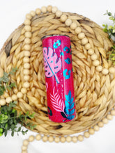 Load image into Gallery viewer, Pink Monstera Glitter Tumbler