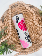 Load image into Gallery viewer, White Monstera Glitter Tumbler