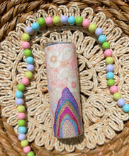 Load image into Gallery viewer, Floral Geode Glitter Tumbler