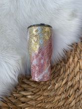 Load image into Gallery viewer, Metallic Swirl Leopard Glitter Tumbler