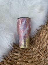 Load image into Gallery viewer, Metallic Swirl Leopard Glitter Tumbler