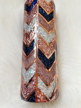 Load image into Gallery viewer, Tangram Glitter Tumbler Navy and Rose