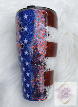 Load image into Gallery viewer, American Flag Glitter Tumbler