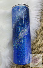 Load image into Gallery viewer, Blue Swirl Glitter Tumbler