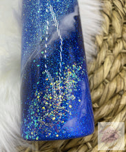 Load image into Gallery viewer, Blue Swirl Glitter Tumbler