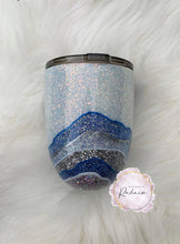 Load image into Gallery viewer, Blue and Silver Geode Glitter Tumbler