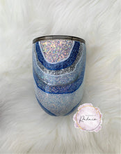 Load image into Gallery viewer, Blue and Silver Geode Glitter Tumbler
