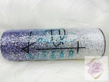 Load image into Gallery viewer, Purple Mint and White Ombre Glitter Tumbler