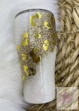 Load image into Gallery viewer, Gold Leopard Swirl Glitter Tumbler