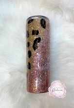 Load image into Gallery viewer, Leopard Swirl Glitter Tumbler