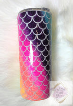 Load image into Gallery viewer, Lisa Frank Mermaid Glitter Tumbler