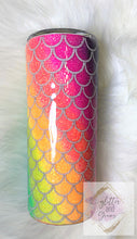 Load image into Gallery viewer, Lisa Frank Mermaid Glitter Tumbler