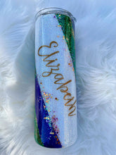 Load image into Gallery viewer, Mardi Gras Painted Glitter Tumbler