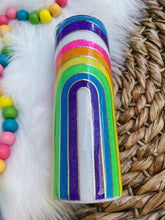 Load image into Gallery viewer, Rainbow Burst Glitter Tumbler