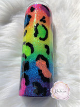 Load image into Gallery viewer, Rainbow Leopard Glitter Tumbler