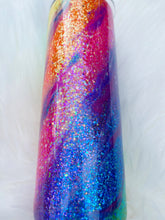 Load image into Gallery viewer, Rainbow Swirl Glitter Tumbler