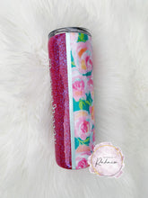 Load image into Gallery viewer, Floral Split Glitter Tumbler