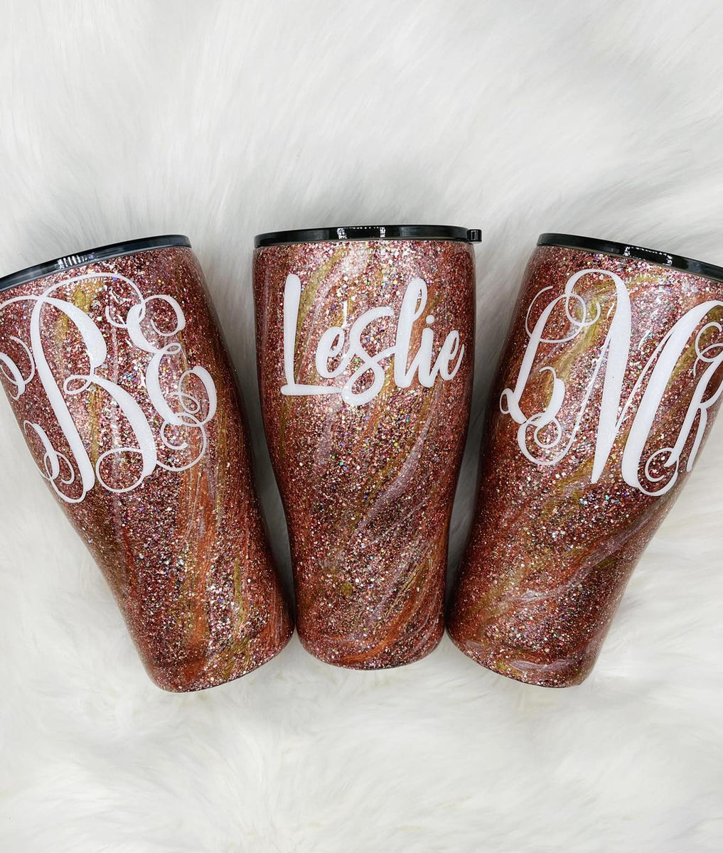 Rose & Gold Leopard Print Glitter Tumbler, Milky Way Tumbler