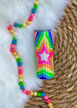 Load image into Gallery viewer, Star Rainbow Burst Glitter Tumbler
