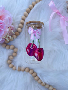 Cherry Bow Glass Can