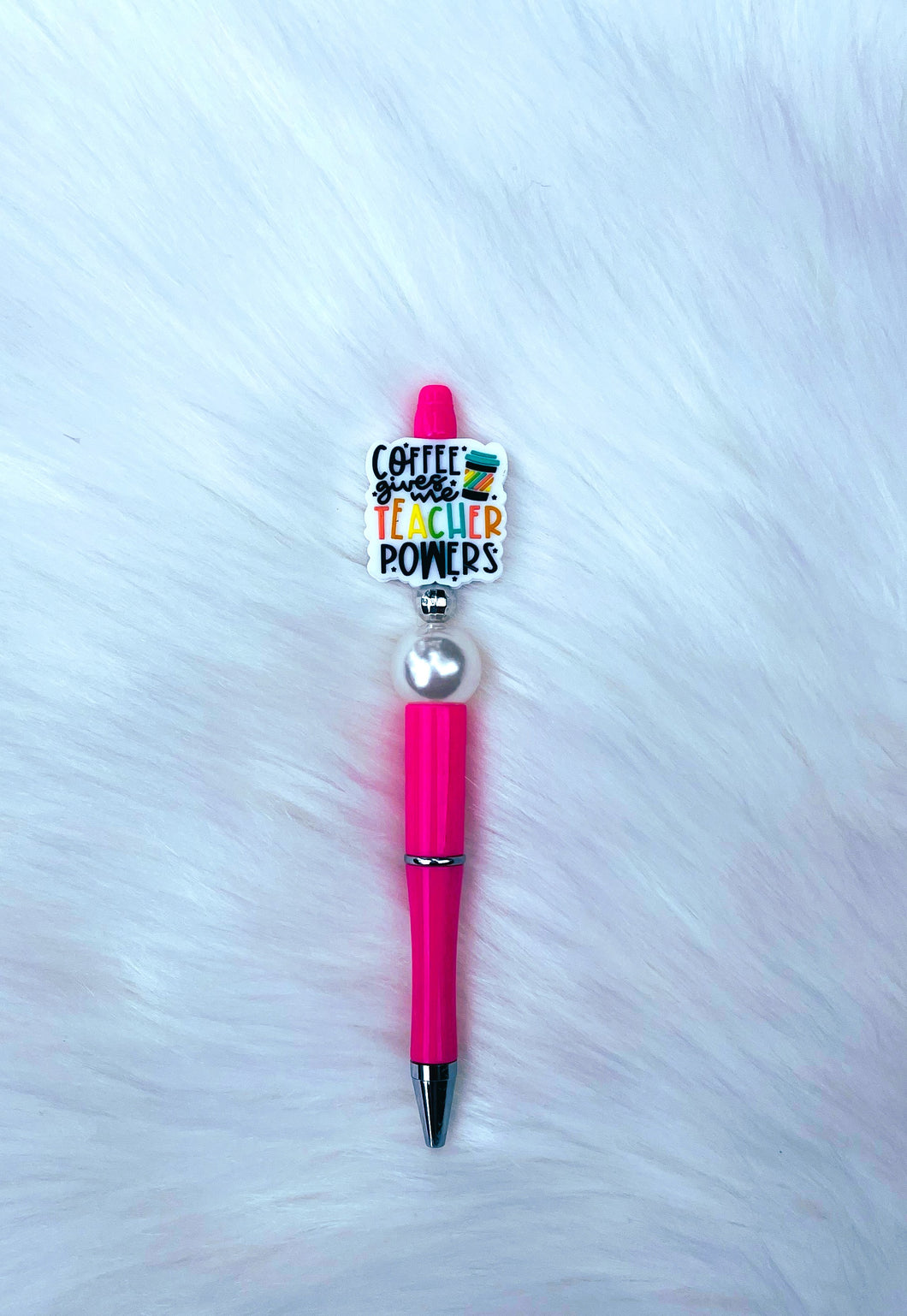 Teacher Coffee Beaded Pen