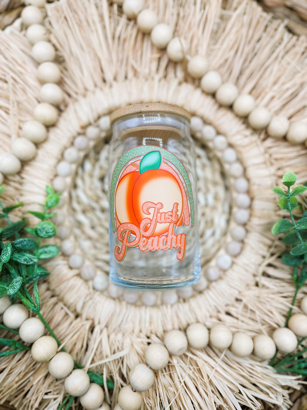 Just Peachy Glass Can