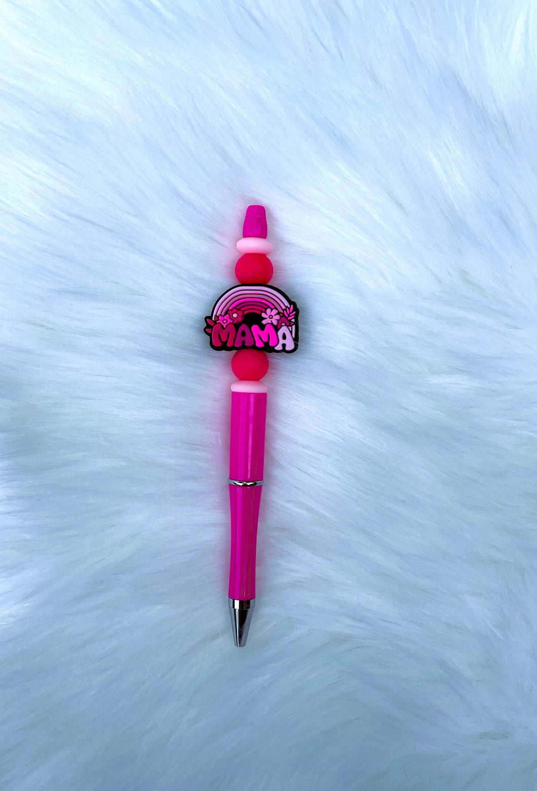 Mama Rainbow Pink Beaded Pen