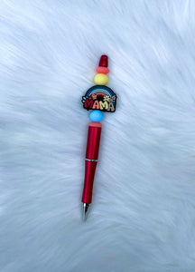 Mama Rainbow Red Beaded Pen