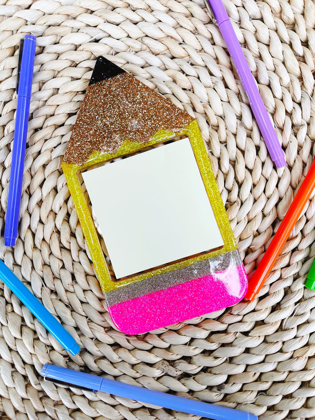 Glitter Pencil Post it Note Holder