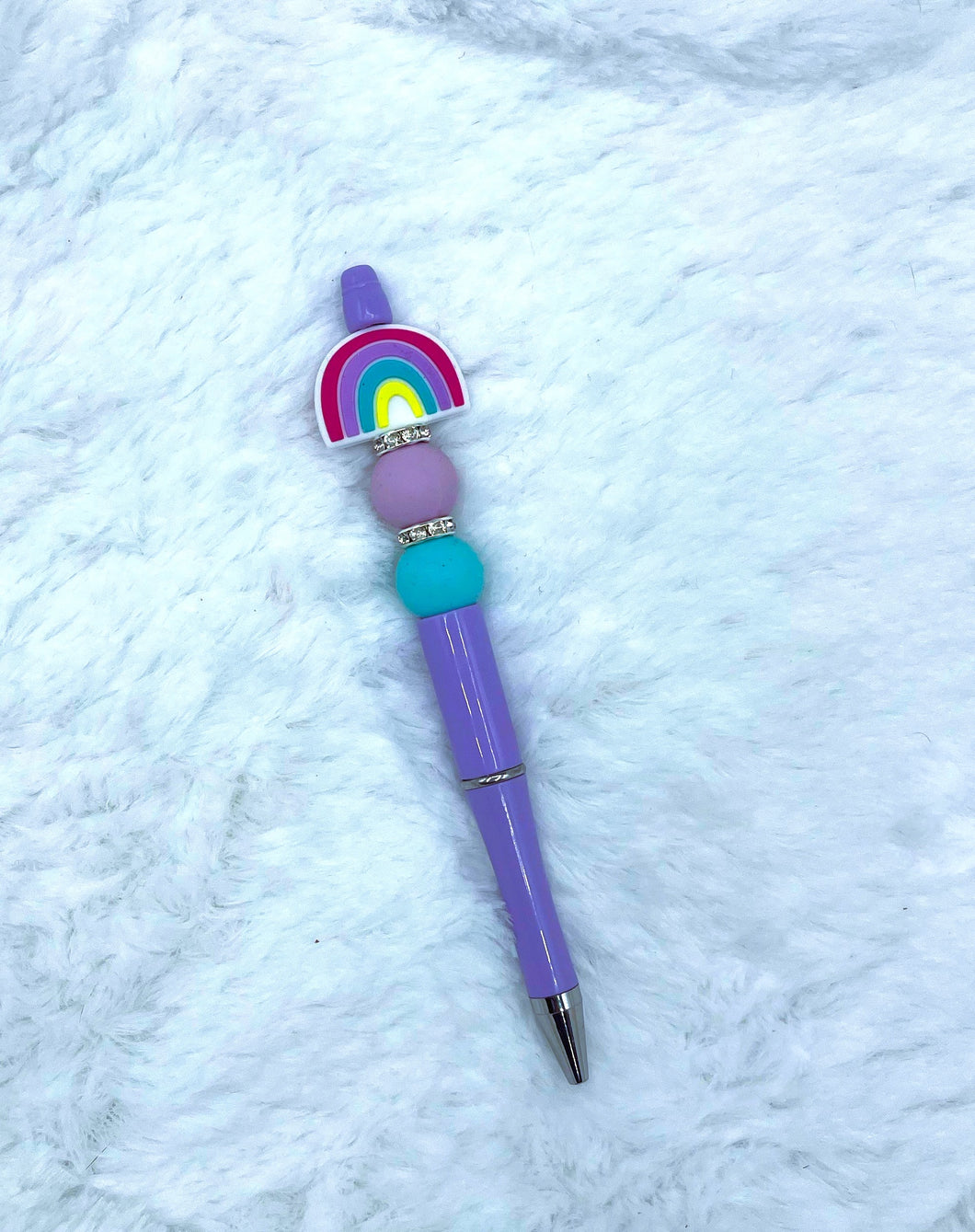 Purple Rainbow Beaded Pen