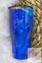 Load image into Gallery viewer, Blue Alcohol Ink Tumbler

