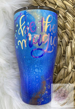 Load image into Gallery viewer, Blue Alcohol Ink Tumbler

