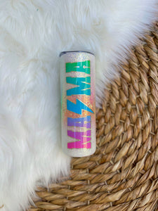 Mama Unicorn Burst Glitter Tumbler