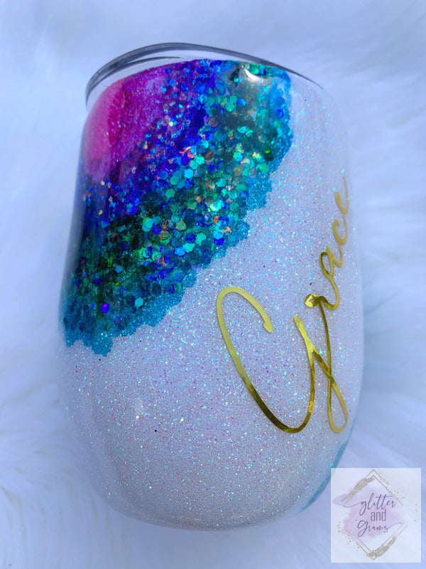 Opal Geode Glitter Tumbler
